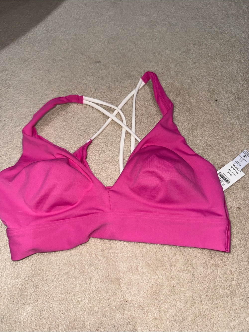 PINK Victoria's Secret Hot Pink Crossback Sports Bralette